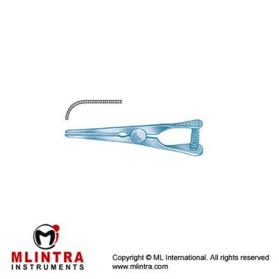 Mini-Glover Vena Atrauma Bulldog Clamp Strongly Curved Titanium, 35 mm Jaw Length 13 mm